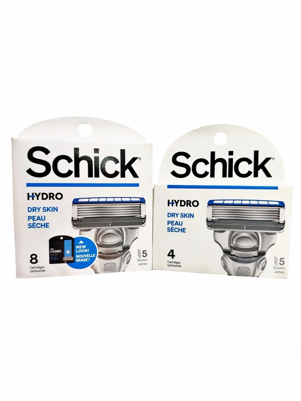 SCHICK Hydro Dry Skin 5 Blade Razor 12 Refill Cartridges - New in Sealed Box